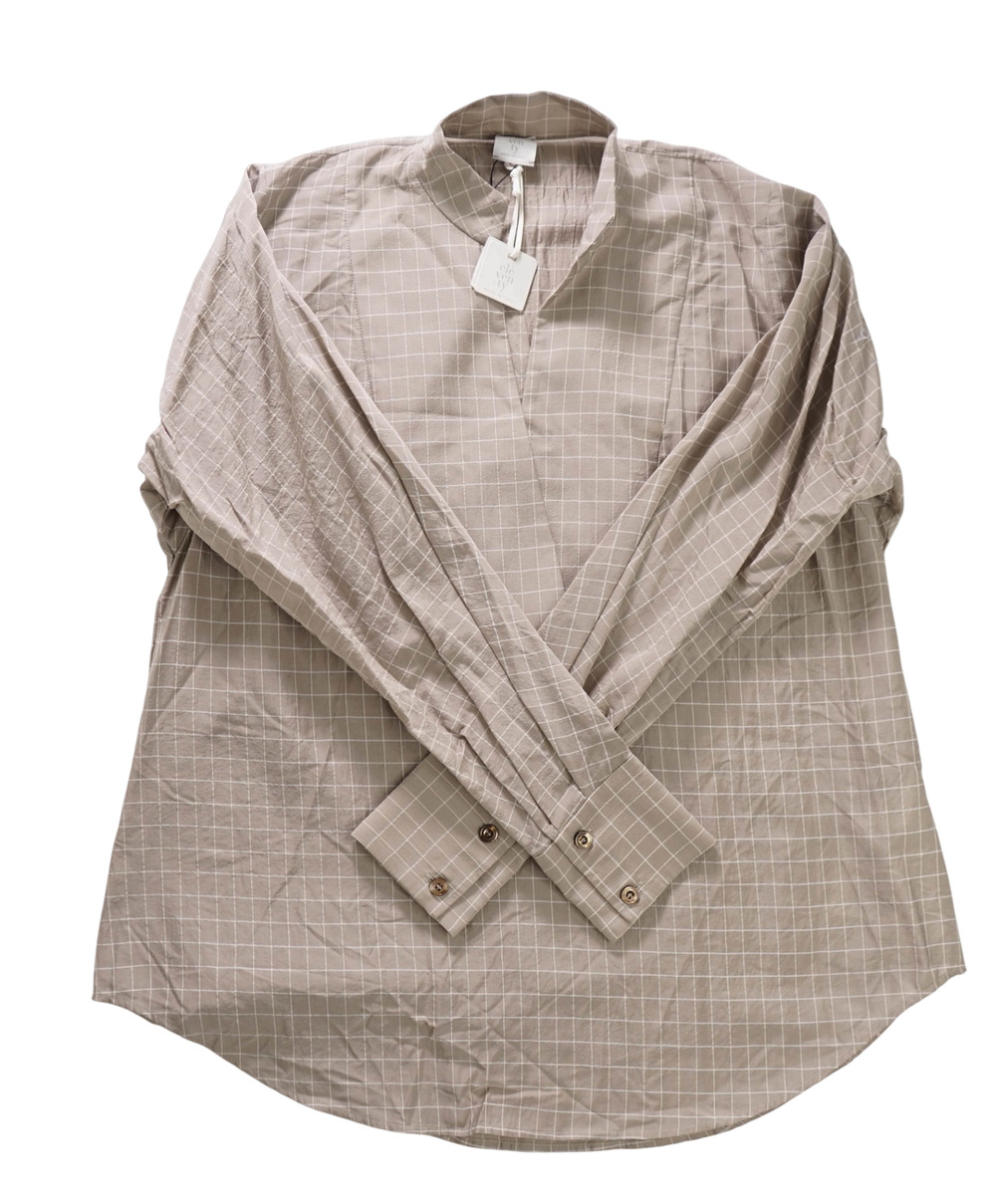 $395 ELEVENTY - Gray Spandex/Silk/Cotton Shirt - 2 US